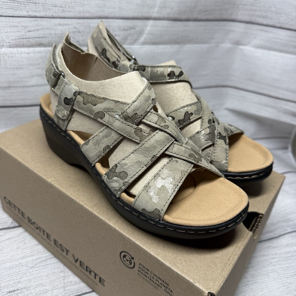 Clarks Collection Strappy Sandals Merliah Rose Olive Camo Size 6